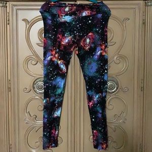 No Boundaries outer space designed leggings high waisted soft sz S 3-5 like new